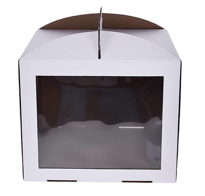 Balta dėžutė 30x30x20cm  su langeliu ir rankena