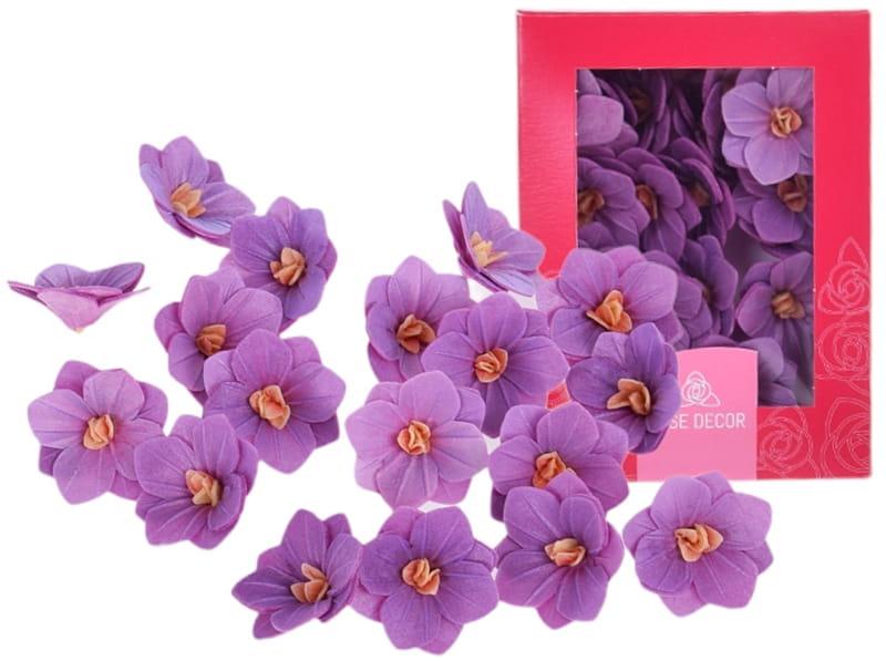 Gėlė vaflinė HORTENZIJA tamsi violetinė spalva (18vnt. pakuotėje)