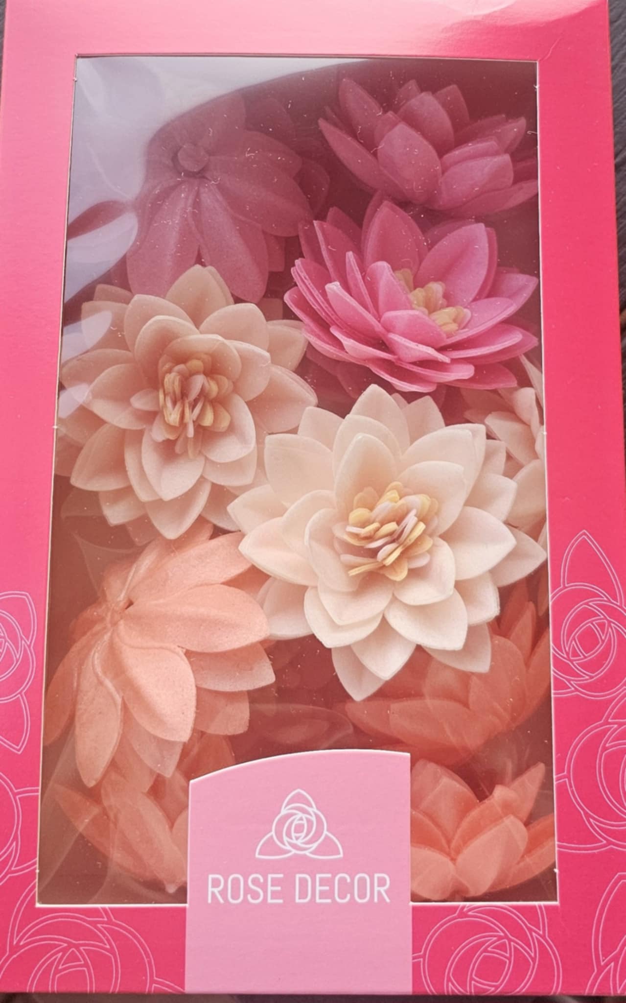 Vaflinė gėlė LOTOSAS mix (15vnt pakuotėje)    