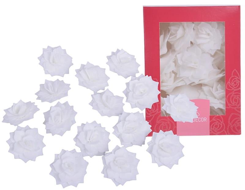 Gėlė vaflinė Rozalija spalva balta apie 4cm (15vnt.pakuotėje)