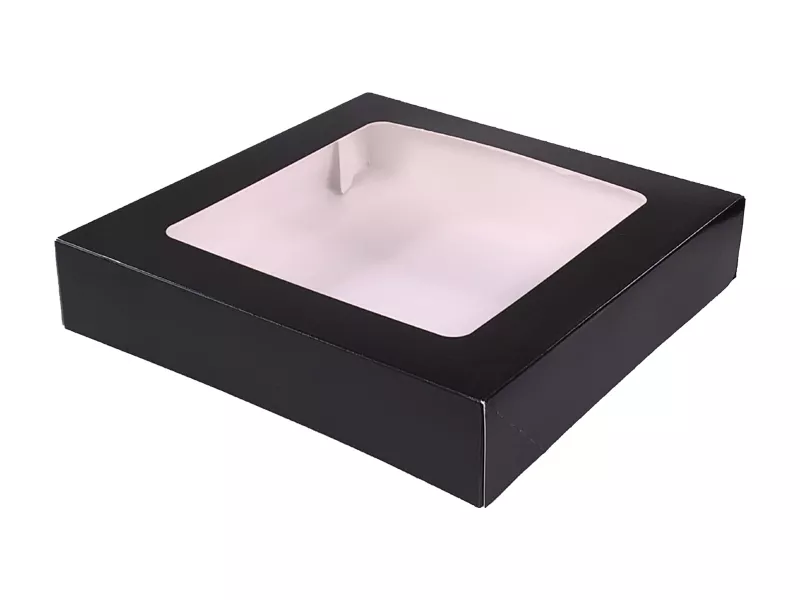 Juoda dėžutė su langeliu 19x13x5cm (5vnt)