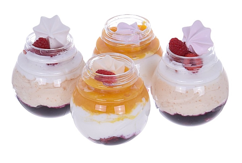 Indeliai desertui/džiovintiems žiedlapiams su dangteliu rutulio formos 160ml/12vnt