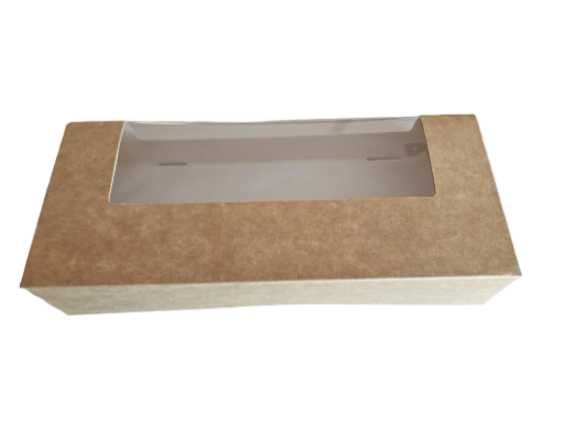 Ruda dėžutė su langeliu 22x9x5cm (5vnt)