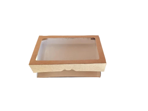 Ruda dėžutė su langeliu 20x12x4cm (5vnt)