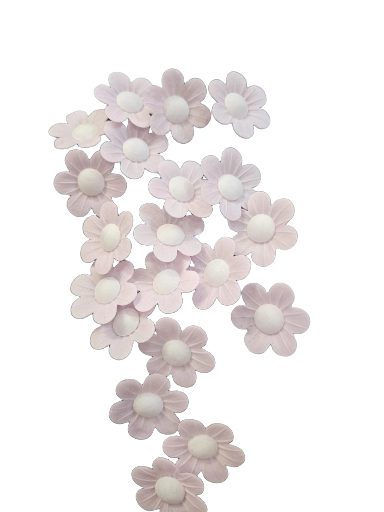 Gėlė vaflinė rožinė spalva Neužmirštuolė apie 3,5cm (70vnt.pakuotėje)