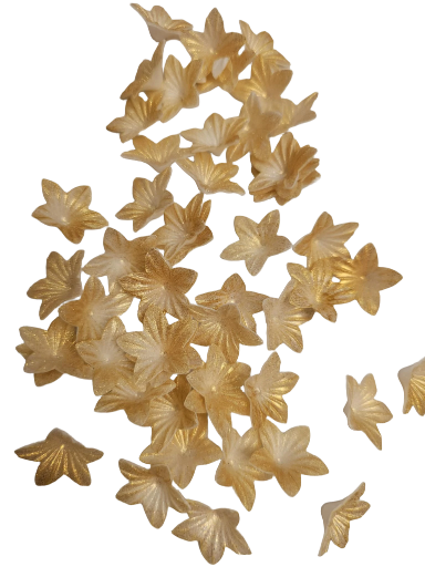 Gėlė vaflinė auksinė spalva mini 2cm