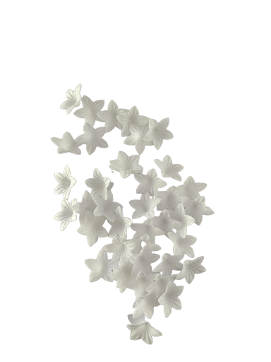 Gėlė vaflinė balta spalva mini 2cm