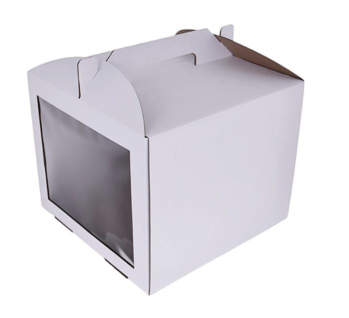 Balta dėžutė 30x30x30cm  su langeliu ir rankena