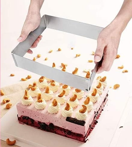 Metalinė torto forma reguliuojamas kvadratas H15cm Land 