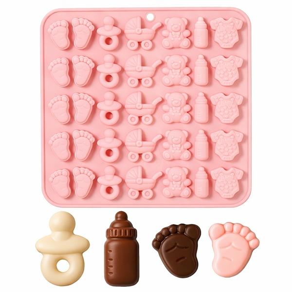 Silikoninė šokoladinių dekoracijų formelė kūdikio tema  Land