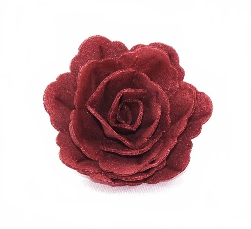 Gėlė vaflinė Kinietiška rožė burgundiška spalva (18vnt.pakuotėje)