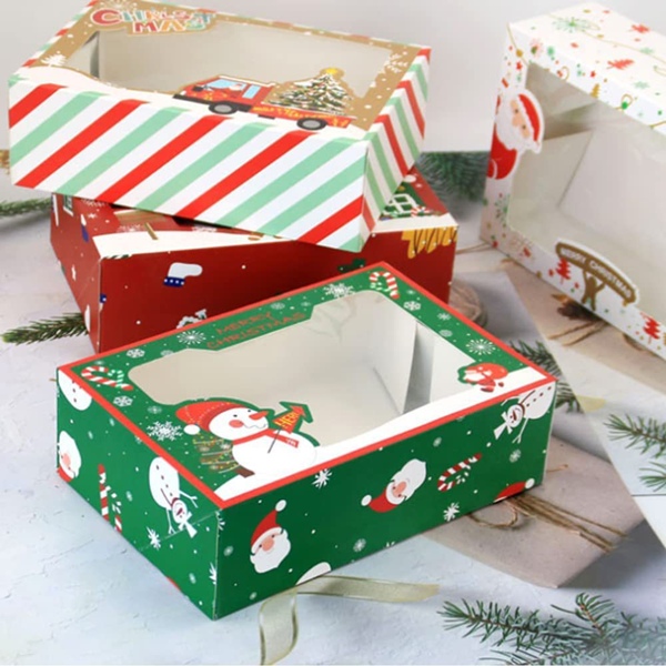 Dėžutės Kalėdinės spalvotos 