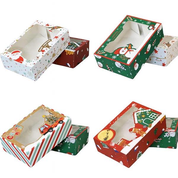 Dėžutės Kalėdinės spalvotos 