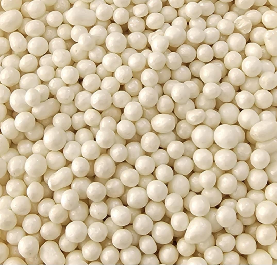 Pabarstukai traškūs Balti perliniai 5mm 50gr