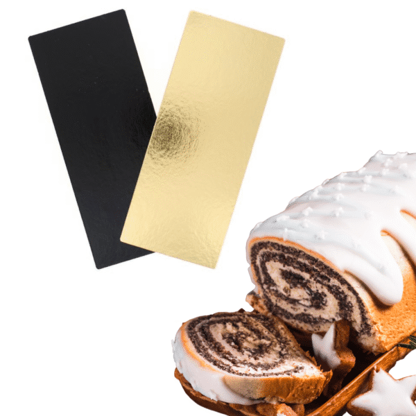 Vyniotinio/kekso padėklas 37,5x12,5cm auksinis  2 mm