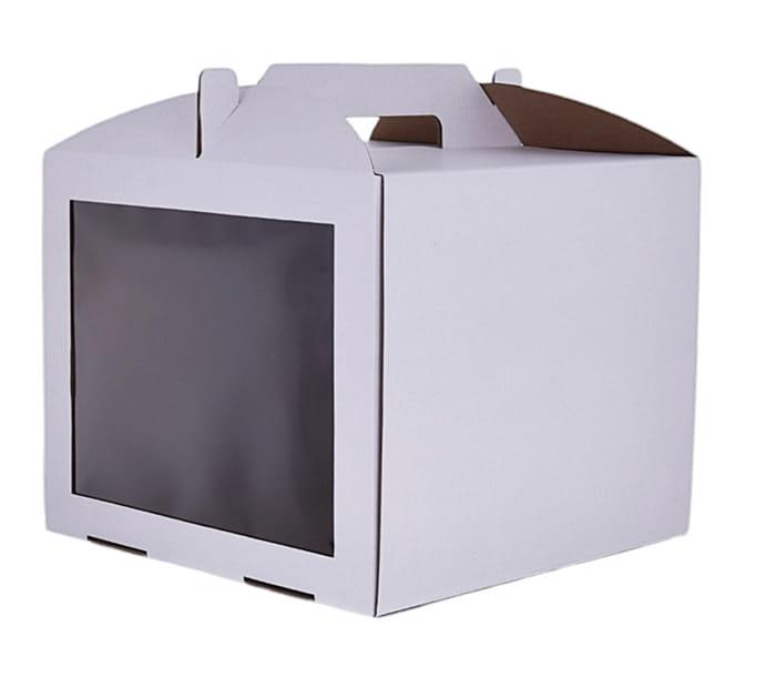 Balta dėžutė 30x30x30cm  su langeliu ir rankena