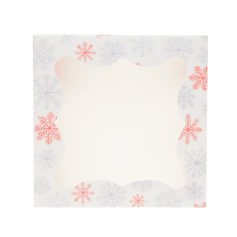 Dėžutė 155x155x30mm balta su snaigėmis