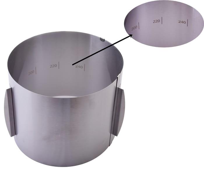 Metalinė torto forma reguliuojamas žiedas H 17cm Land 