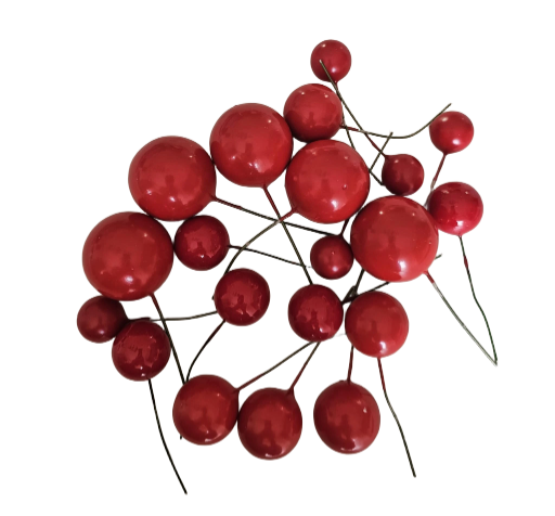 Dekoracija raudoni plastikiniai burbulai (Nevalgomi)