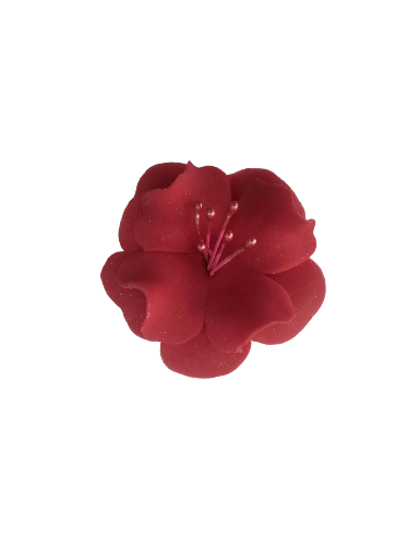 Dekoracija gėlė Magnolija Amarant (raudonai rausva ) spalva iš modeliavimo masės (5vnt)
