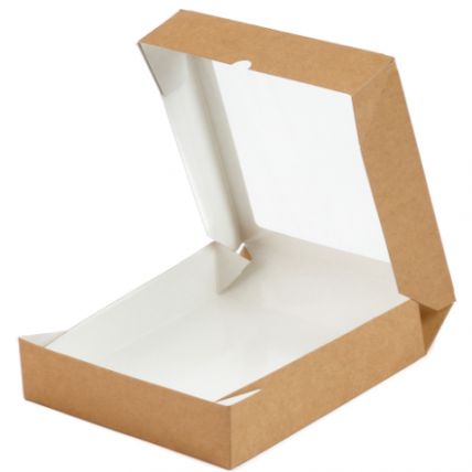 Dėžutė ruda su langeliu 200x200x45mm