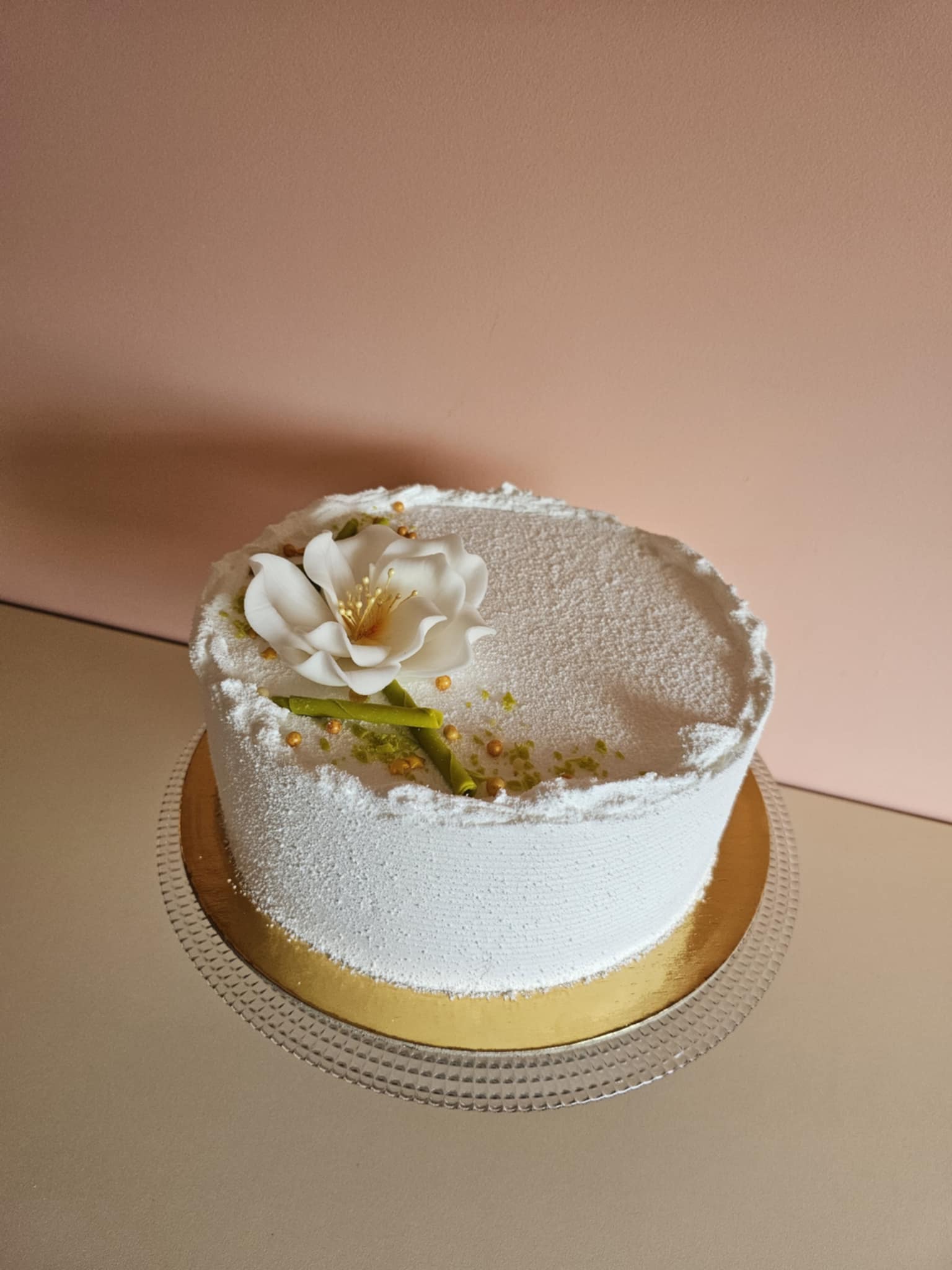 Gėlė Eustoma smėlio/rožinė spalva 8cm