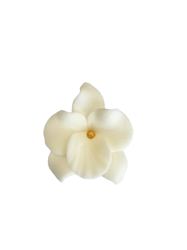 Dekoracija gėlė Orchidėja balta spalva iš modeliavimo masės (5vnt)