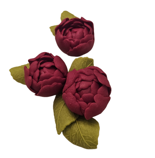  Dekoracija lapeliai 4x5cm alyvuogių spalvos pagaminta iš cukrinės masės 