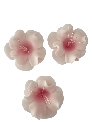 Dekoracija gėlė Magnolija rožinė spalva iš modeliavimo masės (5vnt)