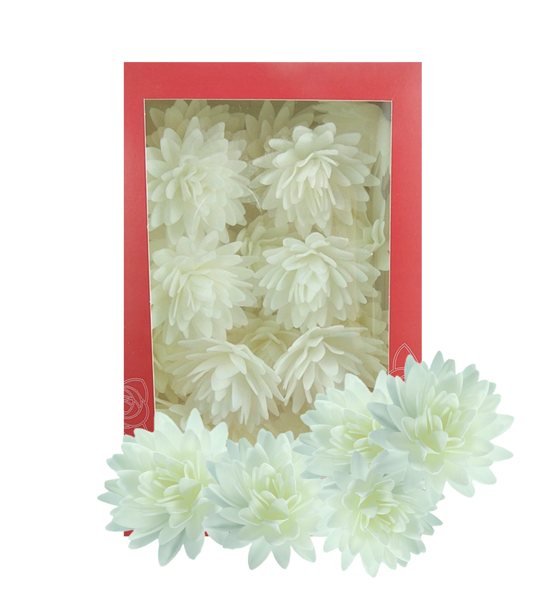 Gėlė vaflinė Astra balta spalva (18vnt. pakuotėje)