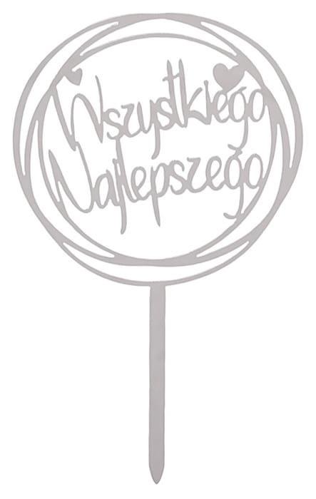 Akrilinis sidabrinis Wszystkiego Najlepszego užrašas