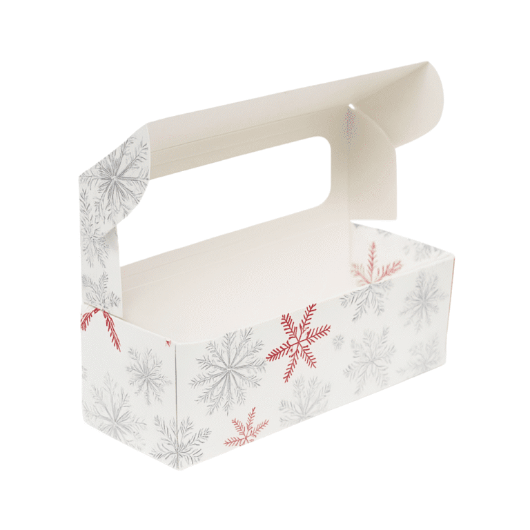 Dėžutė 170x55x55mm balta su snaigėmis