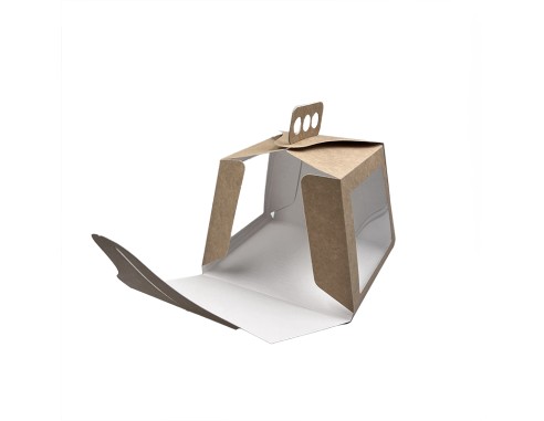 Dėžutė ruda 19x19x15cm su rankena (5vnt)