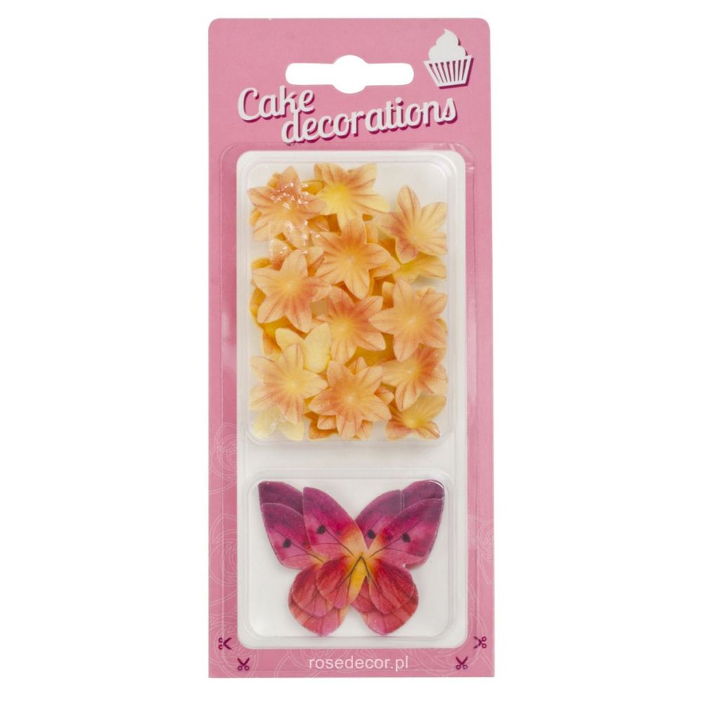 Dekoracija gėlytės/drugeliai