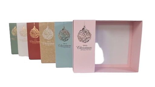 Dėžutė Kalėdinė su langeliu raudona