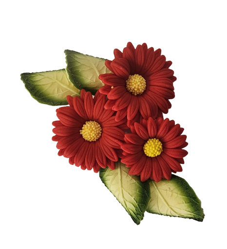  Dekoracija lapeliai 4x5cm žalios/baltos spalvos pagaminta iš cukrinės masės 