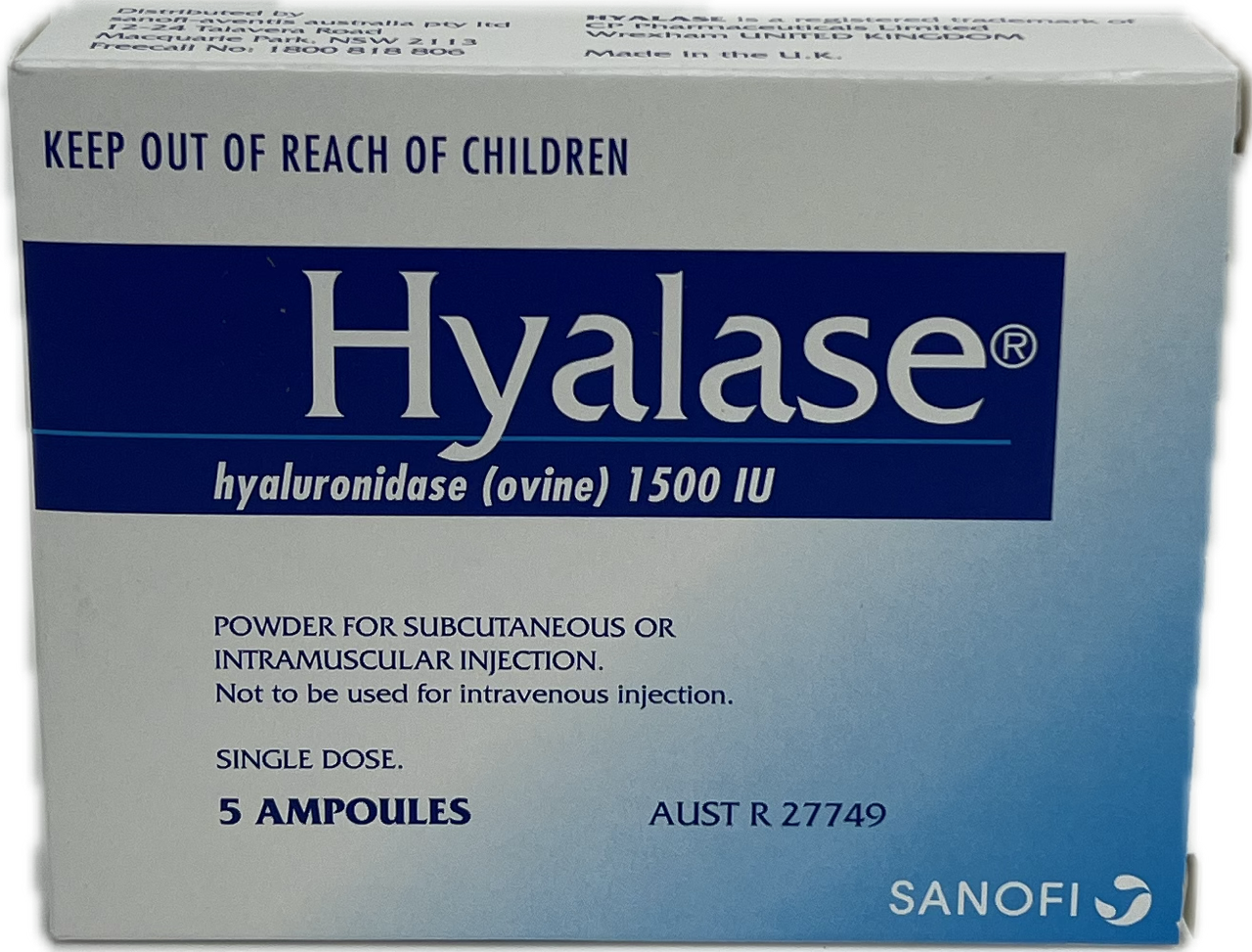 Hyalase Ampoules 1500 IU Box of 5