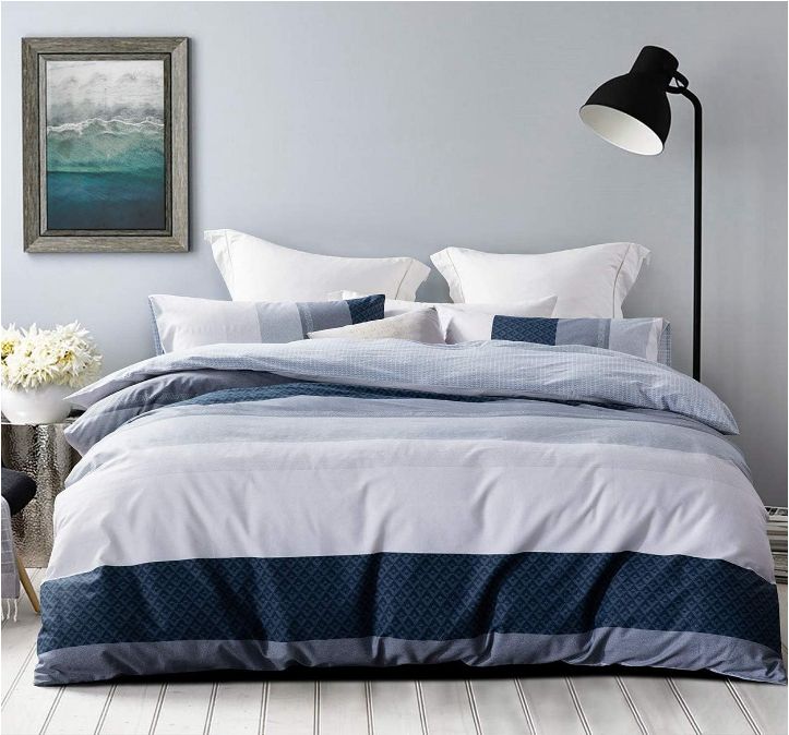 Duvet Cover Queen Set 600 Thread Count Cotton Bedding Set (Queen, Greekn-lump)