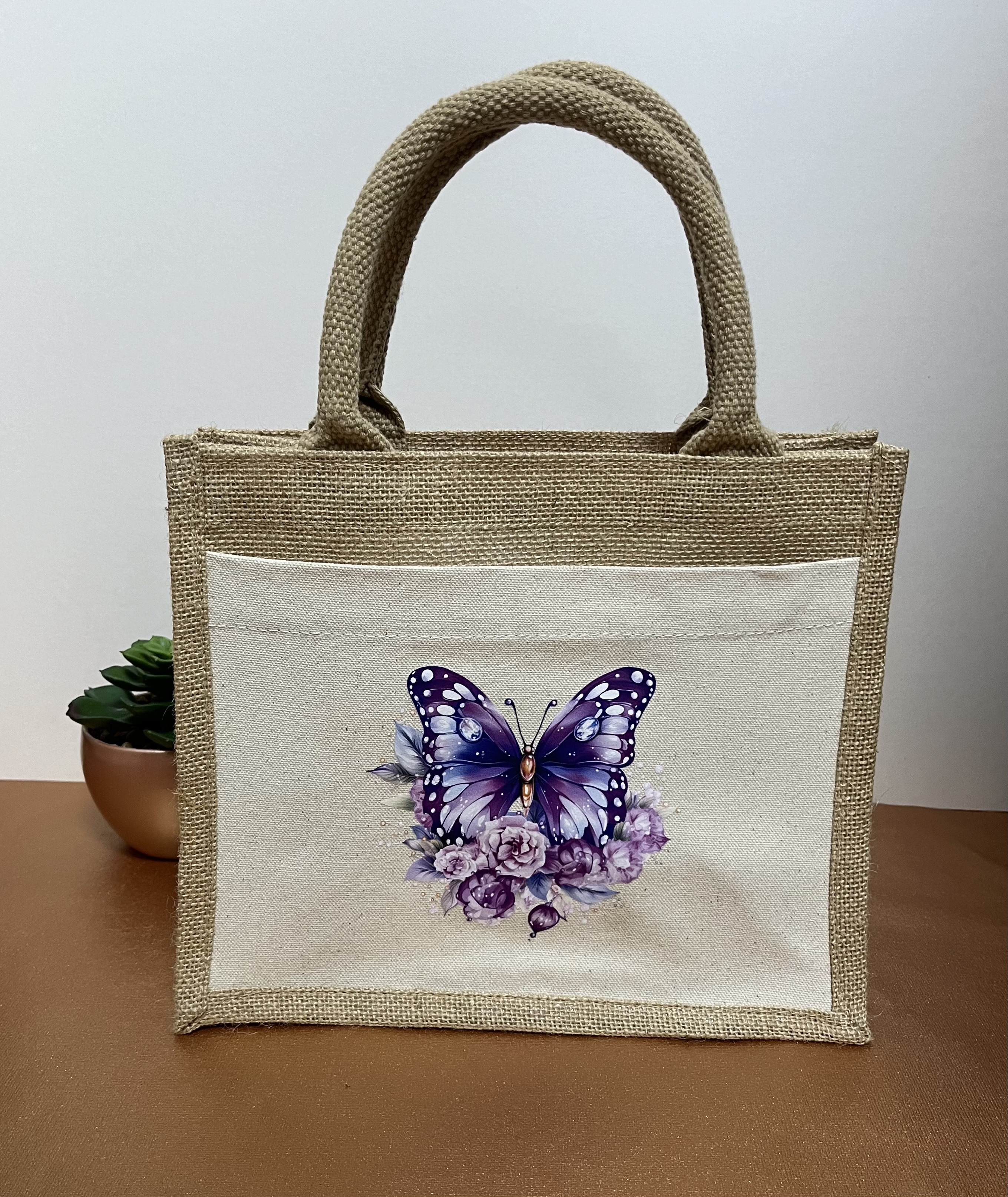 Sac en toile de jute "Papillon"