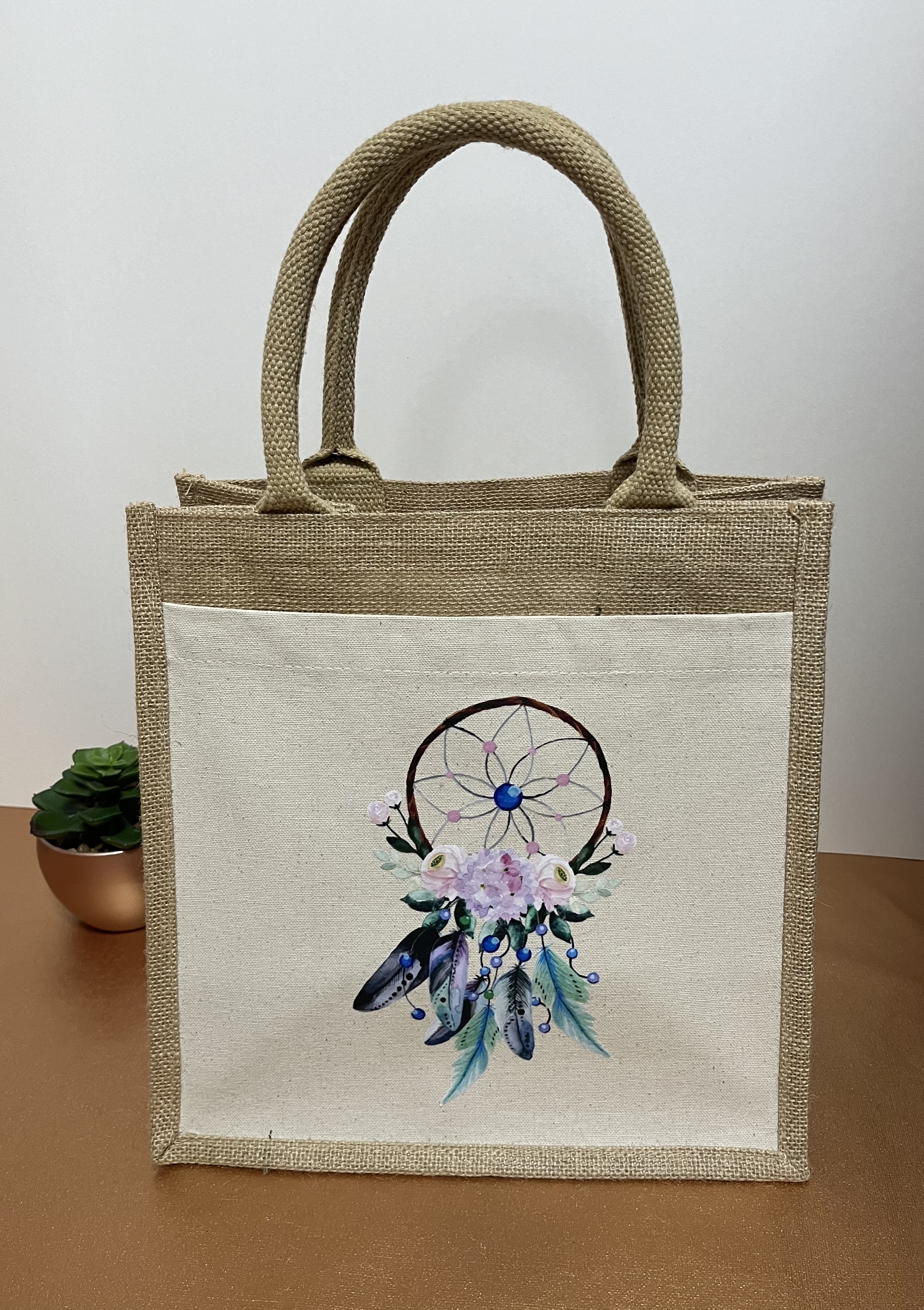 Sac en toile de jute "Attrape rêves"