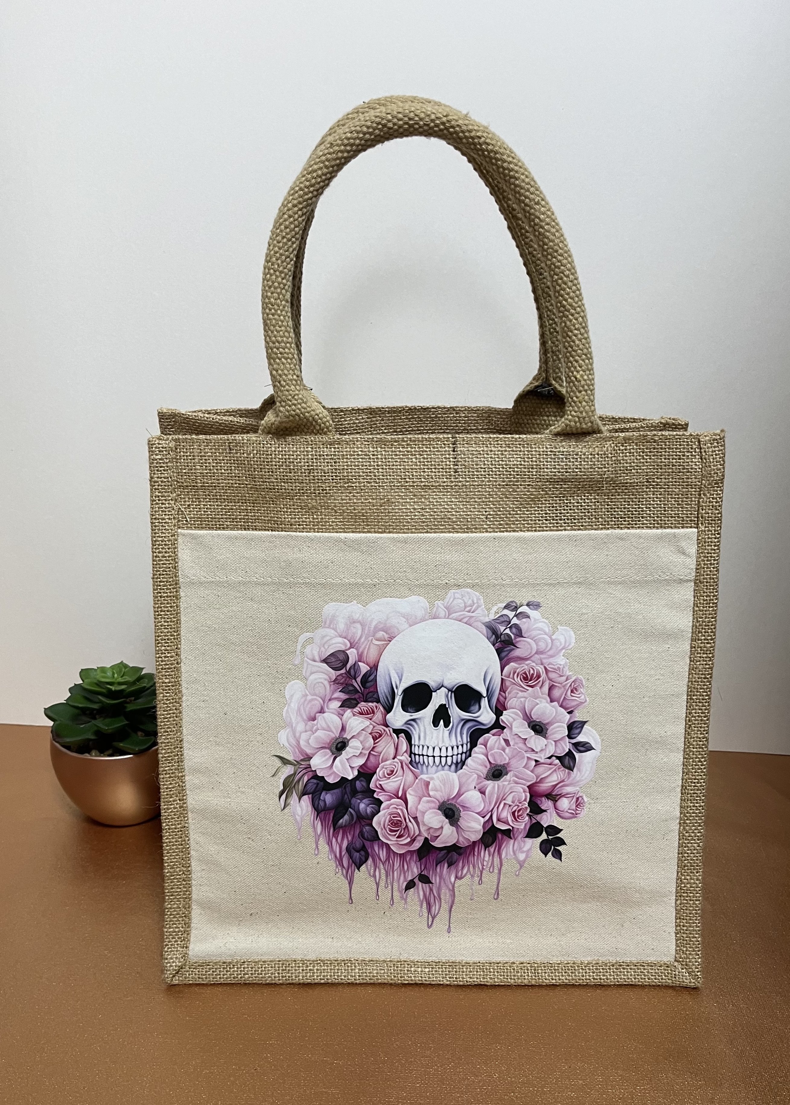Sac en toile de jute "Crâne"