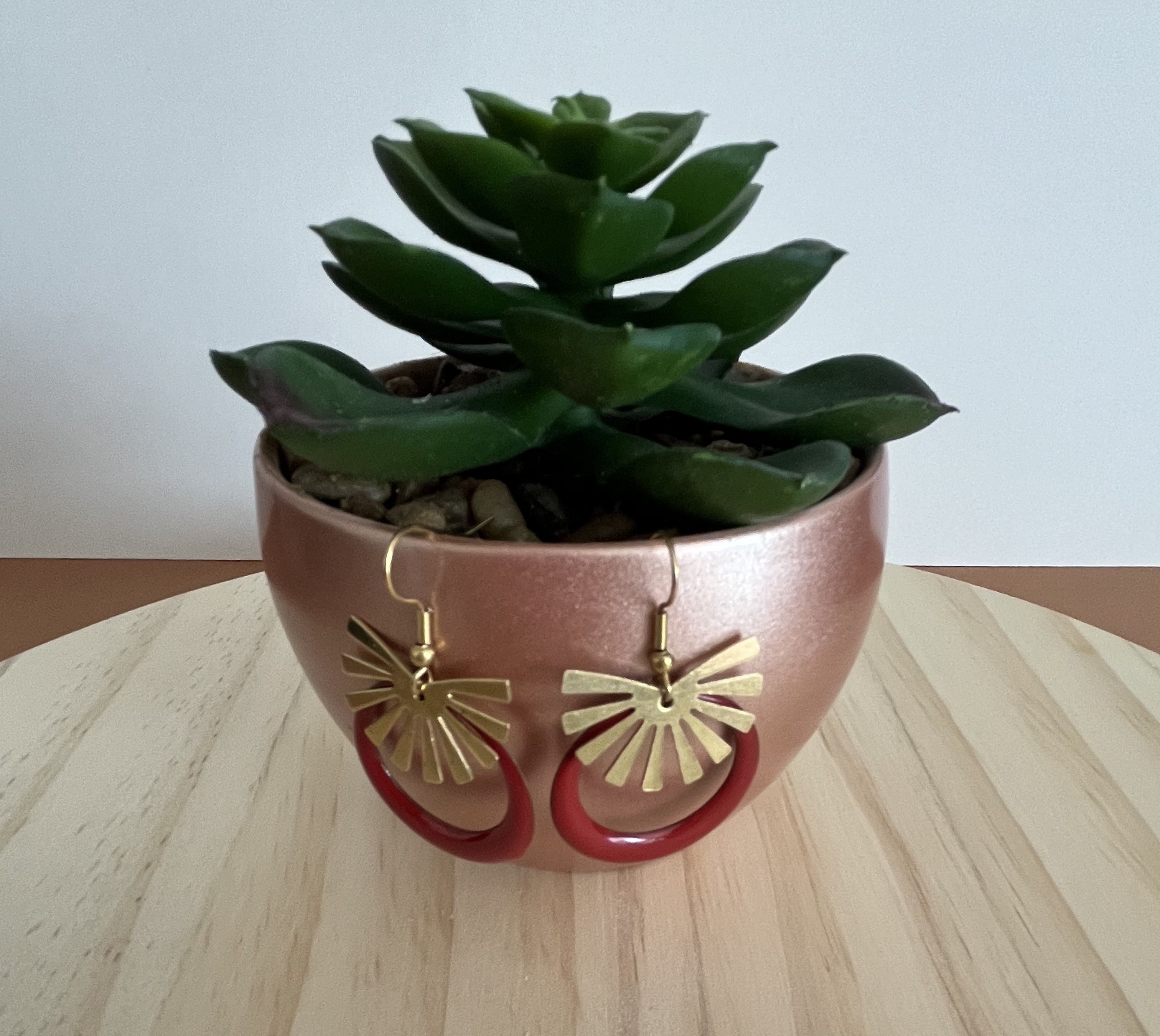 Boucles d'oreille créole Rouge brique