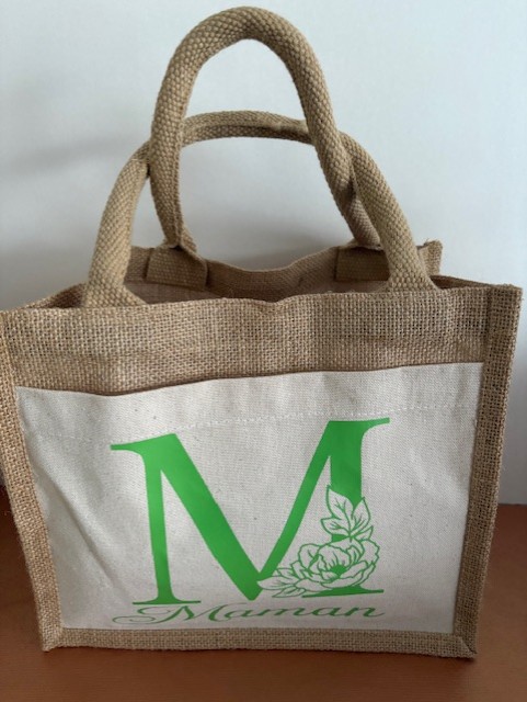 Sac en toile de jute personnalisable