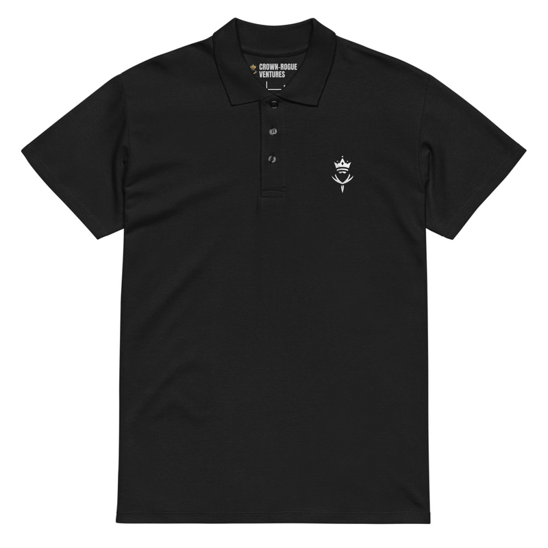 Crown-Rogue White Logo Polo Shirt