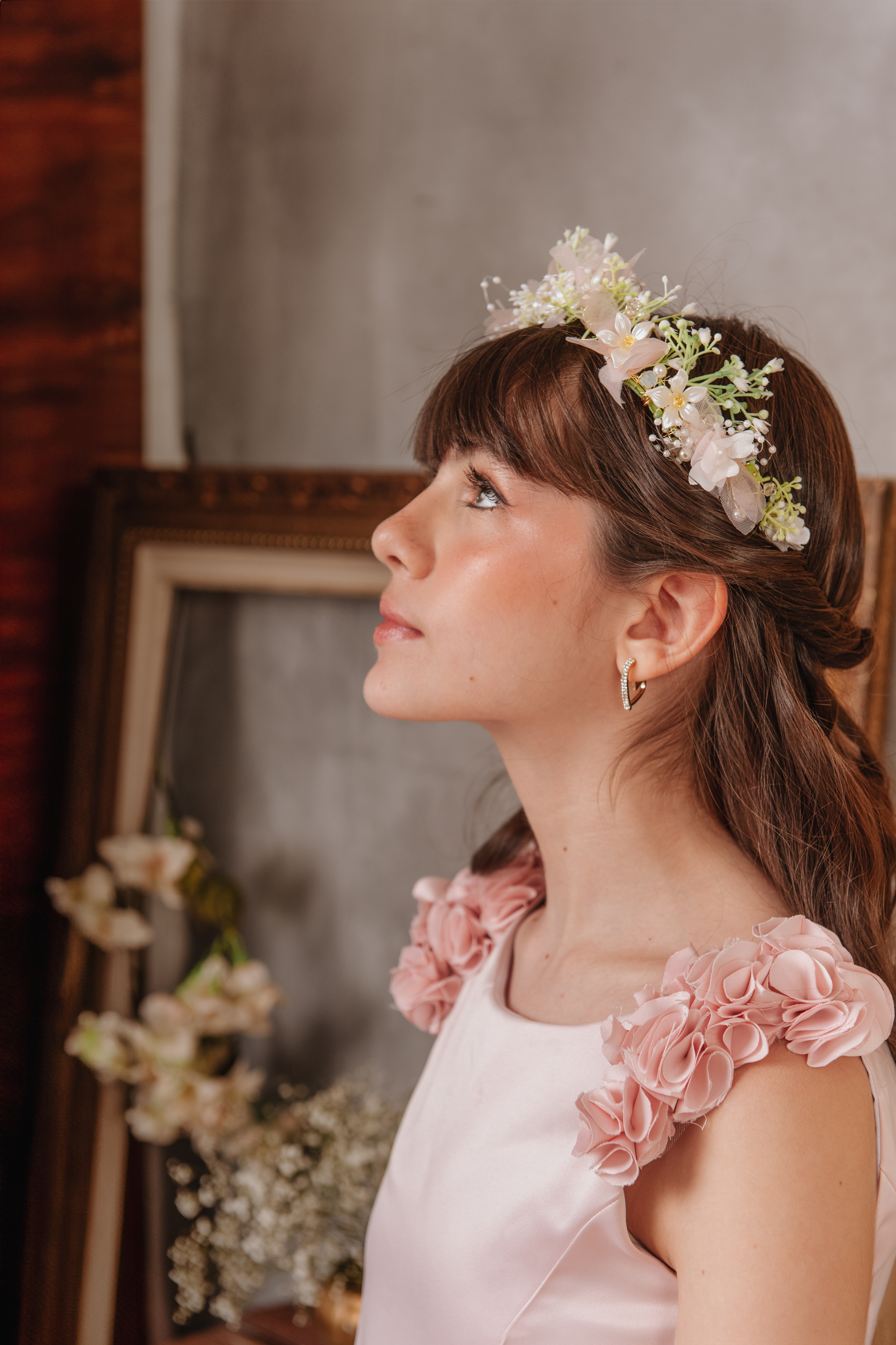 Acessório de cabelo para Dama de Honra floral 