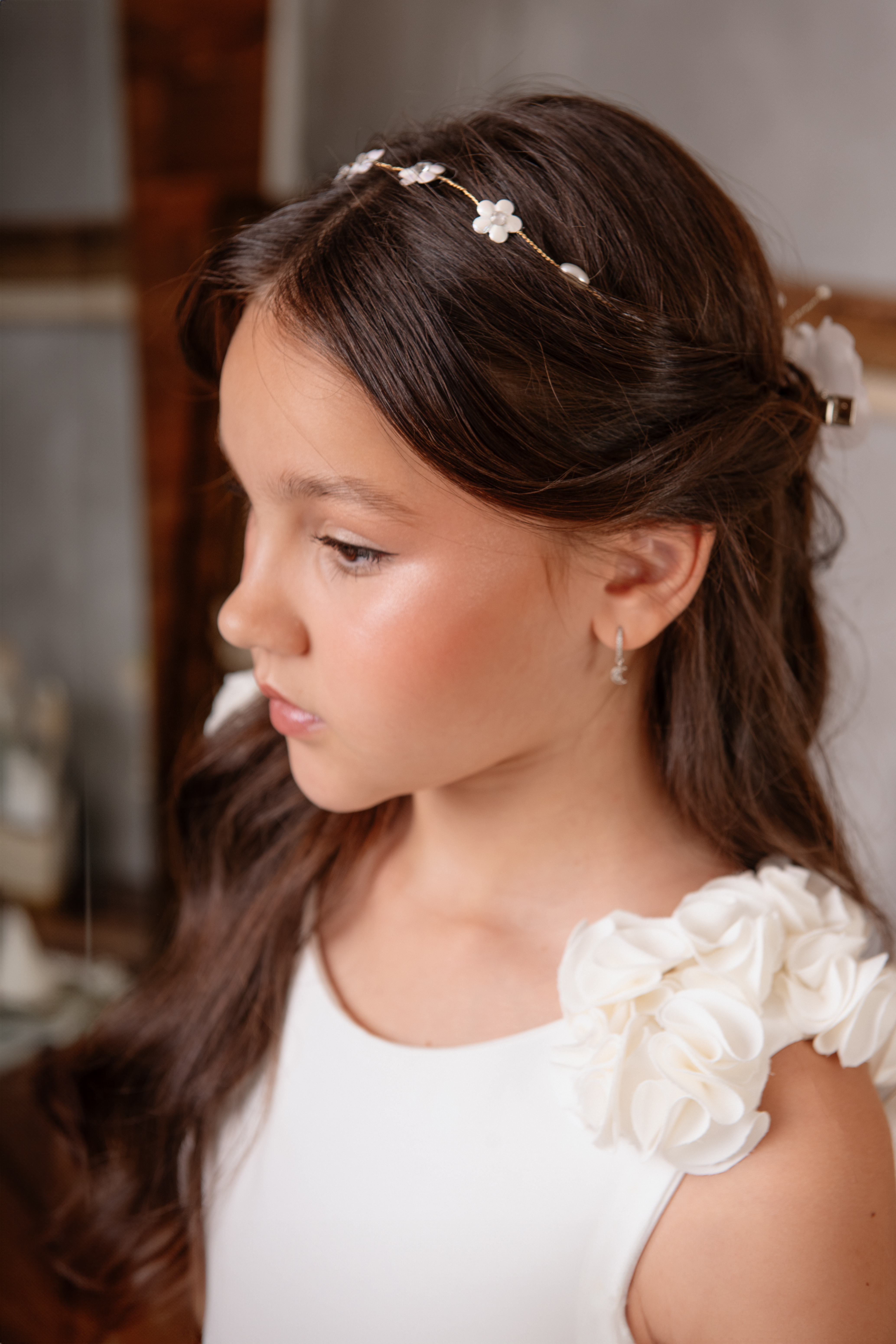 Acessório de cabelo para Dama de Honra floral 