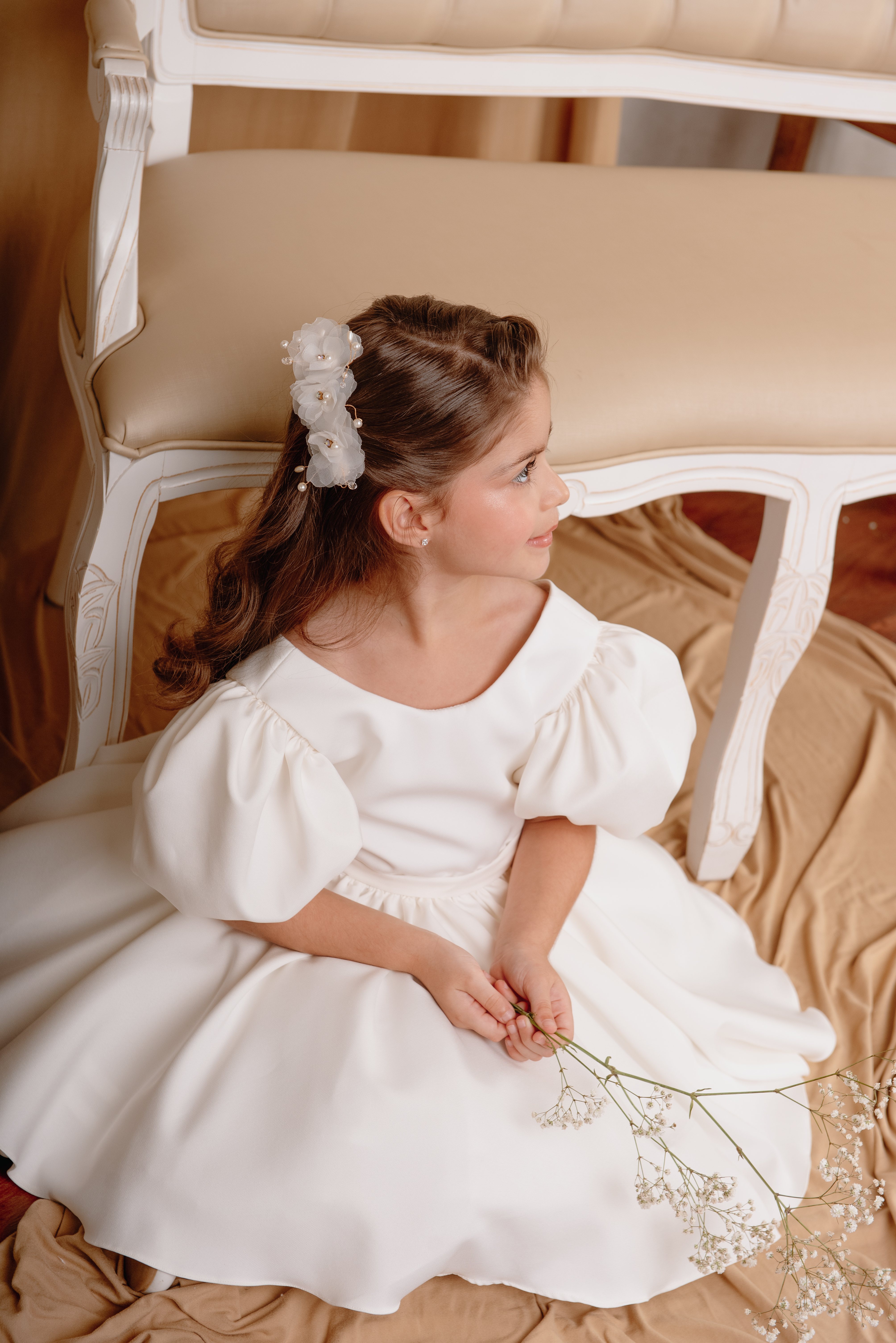 Acessório de cabelo para Dama de Honra floral 