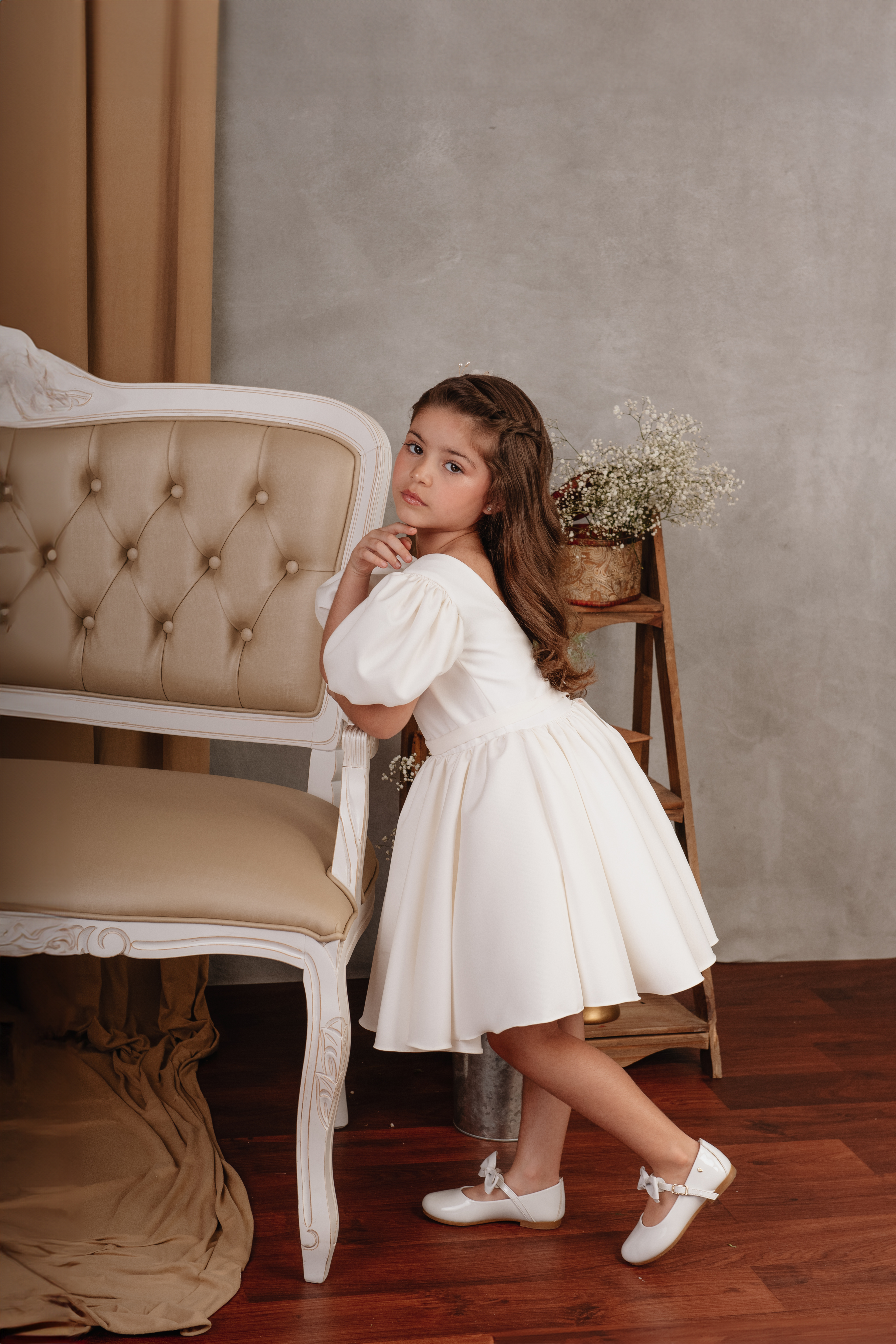 Vestido Dama de honra Branco e Off White