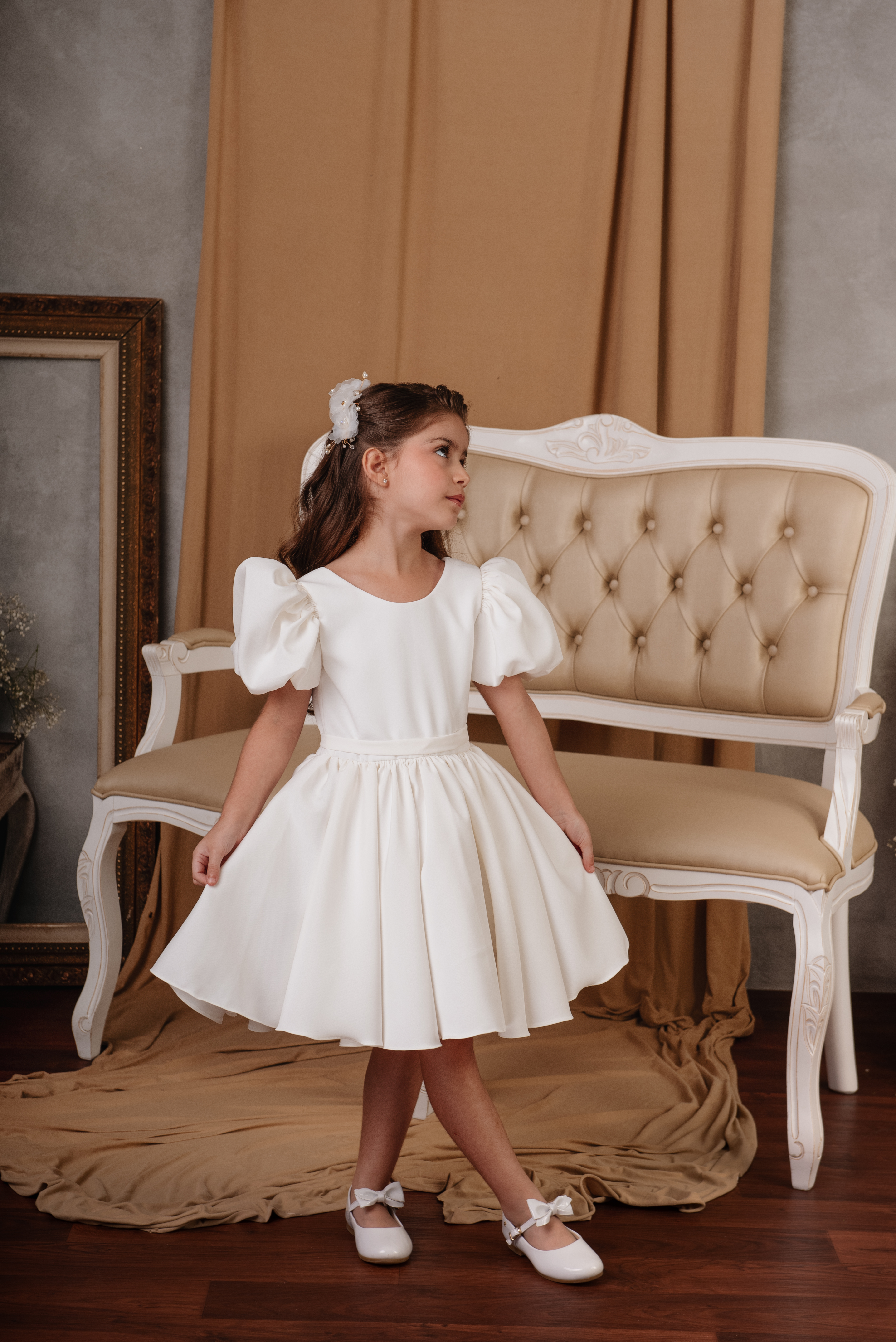 Vestido Dama de honra Branco e Off White