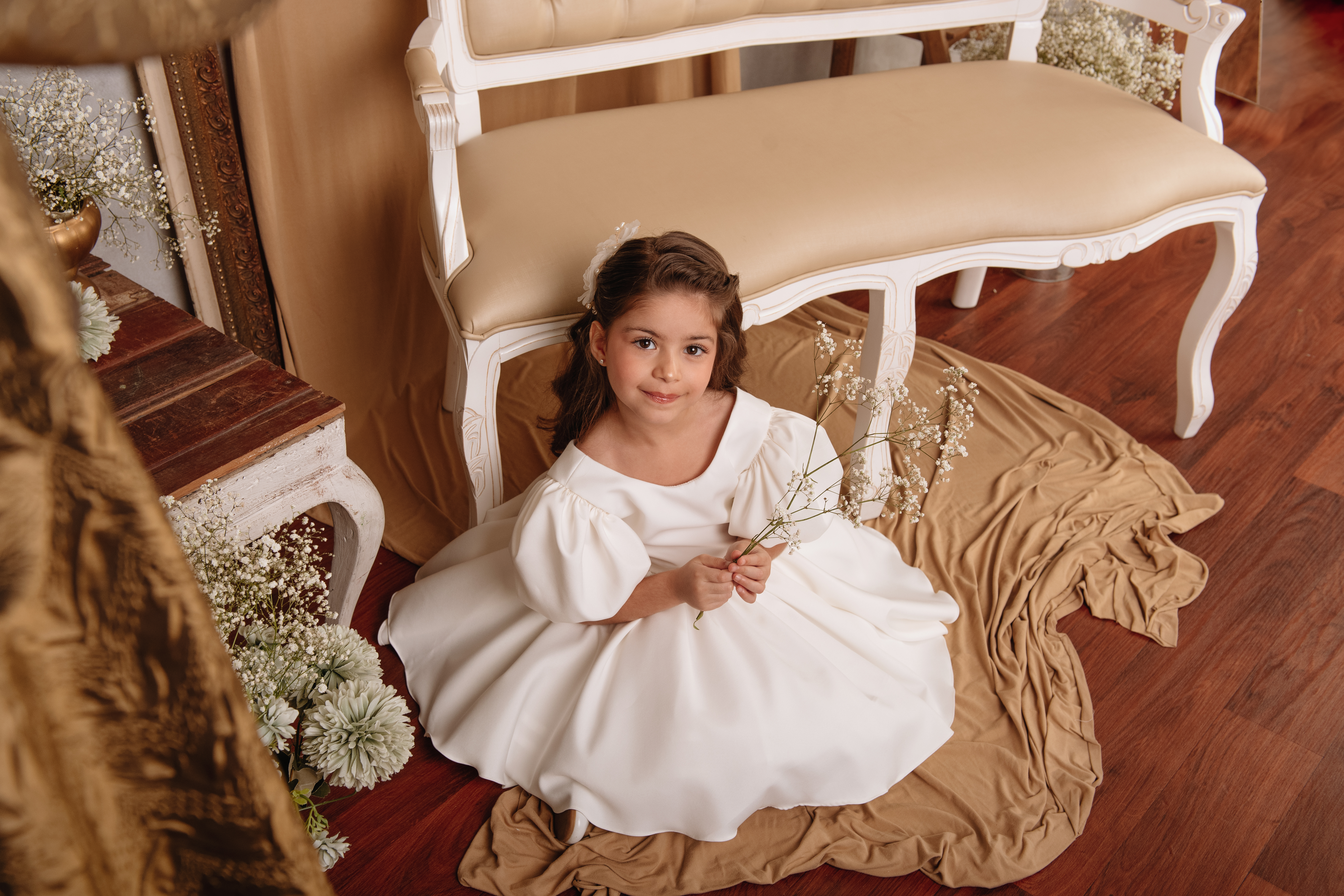 Vestido Dama de honra Branco e Off White